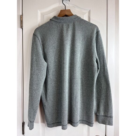 Lucky Brand Men's Gray Long Sleeve 1/4 Button Up Pocket Pullover Shirt Size L - Picture 3 of 10